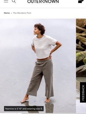 Outerknown Wide-Leg Wanderer Pant in Mushroom, XS